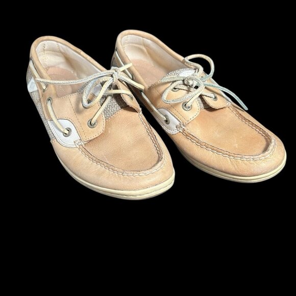 Sperry Top Siders Shoes Women's Size 7.5M Koi fish Core Linen/Oat Model STS95589 - Picture 2 of 9